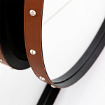 Зеркало овальное в металлической раме с кожаной отделкой Loft in Reflection варинант исполнения - 3 | Loft Concept во Владивостоке