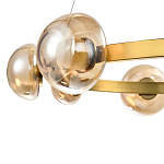 Люстра подвесная светодиодная с 9-ю круглыми плафонами коньячного цвета Iona Chandelier Brass  варинант исполнения - 2 | Loft Concept во Владивостоке