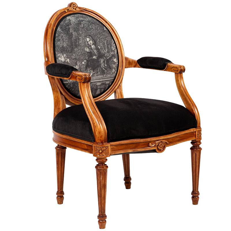 Кресло Marimon Armchair Right Черно-белый Коричневый Кресло Marimon Armchair Right Черно-белый Коричневый во Владивостоке | Loft Concept