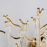 Бра золотого цвета с разветвленными ветвями и длинными прозрачными подвесками в форме стеклянных сосулек Droplet Chandelier варинант исполнения - 5 | Loft Concept во Владивостоке