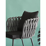 Стул мягкий с декором в виде плетеных лент на спинке и подлокотниках Semicircular Chair Decorated with Ribbons варинант исполнения - 3 | Loft Concept во Владивостоке