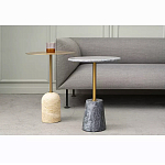 Кофейный столик круглый из мрамора серый Reliable Foundation варинант исполнения - 5 | Loft Concept во Владивостоке