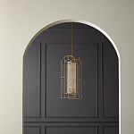 Люстра золотая с внутренним цилиндром из хрустальных бусин Romantic Lantern варинант исполнения - 3 | Loft Concept во Владивостоке