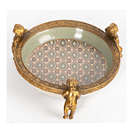 Чаша фарфоровая на бронзовых ножках в виде ангелов Porcelain Angels of Paradise варинант исполнения - 3 | Loft Concept во Владивостоке