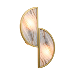 Бра с двумя полукруглыми плафонами из искусственного алебастра в бронзовой оправе Marbella варинант исполнения - 7 | Loft Concept во Владивостоке