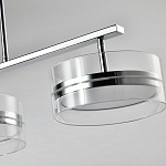 Люстра светодиодная с 4-мя круглыми прозрачными плафонами цилиндрической формы из акрила и стекла с пультом для регулировки света Glass Lamp Chromium варинант исполнения - 2 | Loft Concept во Владивостоке