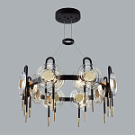 Люстра подвесная круглая черного цвета с круглыми прозрачными плафонами Virelia  варинант исполнения - 3 | Loft Concept во Владивостоке