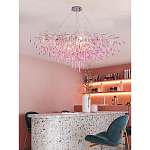 Люстра овальная с розовыми стеклянными подвесками в форме капель FAIRYTREE Light варинант исполнения - 3 | Loft Concept во Владивостоке