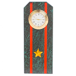 Часы погон ВС подарочные настольные из натурального камня Змеевик Military Clock варинант исполнения - 7 | Loft Concept во Владивостоке