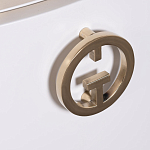 Тумбочка белая овальная с мраморной столешницей Thoroughbass варинант исполнения - 5 | Loft Concept во Владивостоке