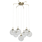 Люстра с 7-ю плафонами из прозрачного стекла в форме шара Orb Cascade  варинант исполнения - 2 | Loft Concept во Владивостоке
