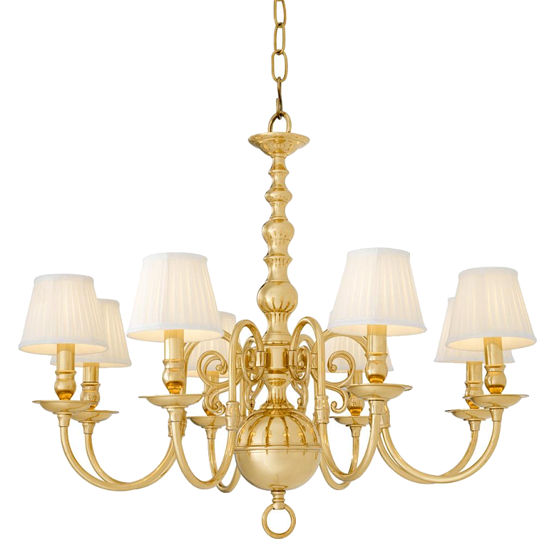 Люстра Eichholtz Chandelier Bourbon Brass Латунь Белый Черный во Владивостоке | Loft Concept 