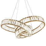 Подвесная люстра в виде изогнутых колец с хрустальным декором Ring Horizontal Oculus Gold Light Chandelier варинант исполнения - 1 | Loft Concept во Владивостоке
