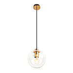 Подвесной светильник со стеклянным прозрачным плафоном в форме шара и золотыми металлическим акцентами 20 ClassiCon варинант исполнения - 2 | Loft Concept во Владивостоке