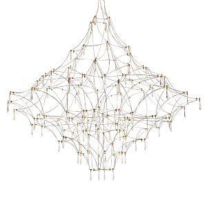 Люстра с тонким металлическим каркасом цвета хром Quasar