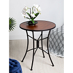 Столик приставной с круглой столешницей на металлическом черном основании Scenical Table варинант исполнения - 2 | Loft Concept во Владивостоке