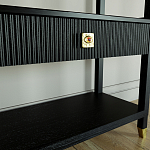 Стеллаж Elsa Dreams Black со стеклянными полками и ящиком варинант исполнения - 5 | Loft Concept во Владивостоке