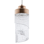 Подвесной светильник со спиралевидным плафоном из акрила Spiral Acrylic Gold Hanging Lamp варинант исполнения - 1 | Loft Concept во Владивостоке