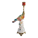 Подсвечник с попугаем из фарфора с бронзовыми элементами Eden Garden варинант исполнения - 3 | Loft Concept во Владивостоке