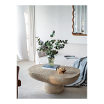 Столик кофейный кремового цвета с овальной столешницей и круглым основанием Cream Dalmen Table варинант исполнения - 6 | Loft Concept во Владивостоке