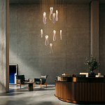 Подвесной светильник белого цвета с изогнутым плафоном Flow Loop варинант исполнения - 8 | Loft Concept во Владивостоке