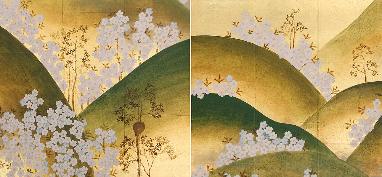 Обои ручная роспись Kiso Mountains Special Colourway on Deep Rich Gold gilded tea paper Обои ручная роспись Kiso Mountains Special Colourway on Deep Rich Gold gilded tea paper - Loft-Concept во Владивостоке