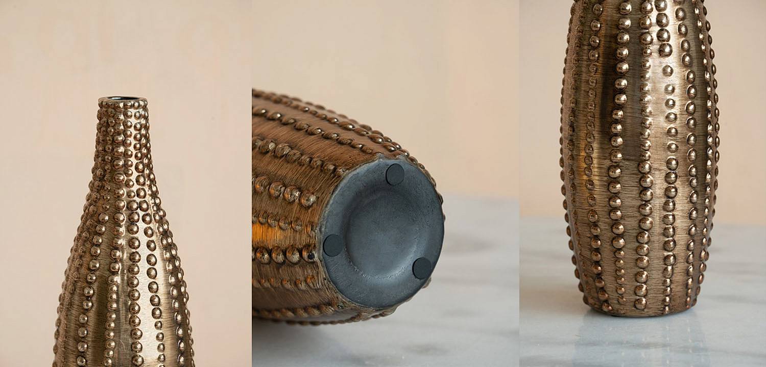 Ваза Ribbed Vase Narrow Throat bronze-gold 34 Ваза Ribbed Vase Narrow Throat bronze-gold 34 - Loft-Concept во Владивостоке