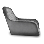 Стул с мягкой серой обивкой из велюра и подъемно-поворотным механизмом на черных колесиках Harper Gray варинант исполнения - 2 | Loft Concept во Владивостоке