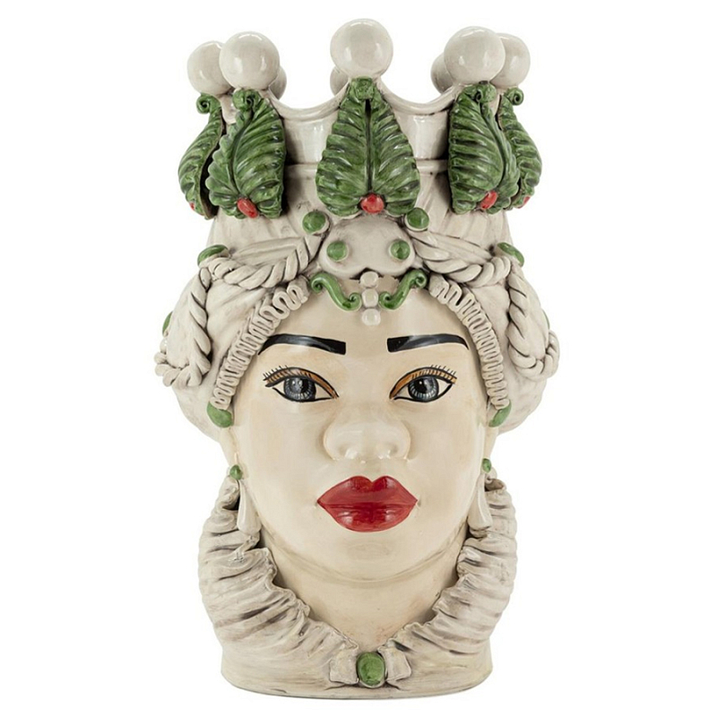 Ваза Vase Moro Lady Ltd Green Red Бежевый Зеленый Ваза Vase Moro Lady Ltd Green Red Бежевый Зеленый во Владивостоке | Loft Concept