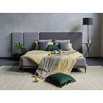 Кровать с большим мягким изголовьем Unity Dark Grey Bed варинант исполнения - 7 | Loft Concept во Владивостоке