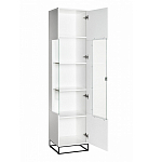 Шкаф-витрина белая с полками и стеклянной дверью Strict Lines варинант исполнения - 2 | Loft Concept во Владивостоке