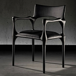 Стул дизайнерский с плетеным сидением Kronos Dining Chair Black варинант исполнения - 3 | Loft Concept во Владивостоке