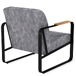 Кресло серый велюр с жесткими подлокотниками на полозьях Ashton варинант исполнения - 3 | Loft Concept во Владивостоке