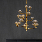 Люстра золотая в виде растения Golden Flower Glade варинант исполнения - 6 | Loft Concept во Владивостоке
