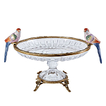 Чаша из прозрачного стекла с фигурками разноцветных попугаев на ободке 38 Eden Garden варинант исполнения - 1 | Loft Concept во Владивостоке