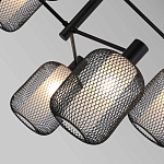 Люстра потолочная с абажурами из металлической сетки Loft Grid Pendant Gold варинант исполнения - 6 | Loft Concept во Владивостоке