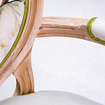 Стул с подлокотниками золотистый из бука с изображением птиц и цветов Blooming Red Birds варинант исполнения - 2 | Loft Concept во Владивостоке