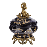 Шкатулка черного цвета с бронзовым ангелом Eden Garden варинант исполнения - 1 | Loft Concept во Владивостоке