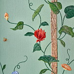 Обои с вышивкой ручной работы Floral Lattice Original colourway on wool sateen варинант исполнения - 2 | Loft Concept во Владивостоке