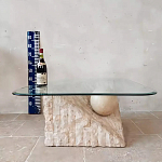 Дизайнерский журнальный стол в виде раковины с жемчужиной под прозрачной столешницей Fahin варинант исполнения - 3 | Loft Concept во Владивостоке