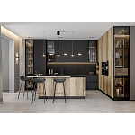 Черный матовый кухонный гарнитур с фасадом под дерево Axelle Kitchen Set варинант исполнения - 3 | Loft Concept во Владивостоке