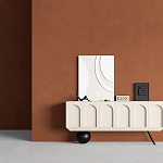 Дизайнерский комод с фактурным фасадом и чёрной ножкой в форме шара Samanta варинант исполнения - 2 | Loft Concept во Владивостоке