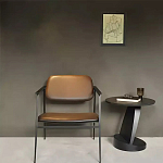 Дизайнерский журнальный столик чёрный с круглой столешницей Arycy варинант исполнения - 6 | Loft Concept во Владивостоке