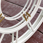 Зеркало настенное в белой металлической раме в виде часов Mirror Tower Clock варинант исполнения - 3 | Loft Concept во Владивостоке