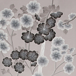 Обои ручная роспись Anemones in Light Dusk colourway on Lilac Hint slub silk варинант исполнения - 2 | Loft Concept во Владивостоке