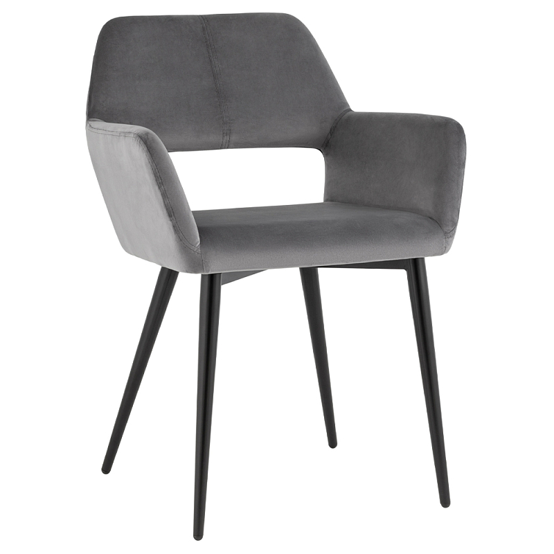 Стул с подлокотниками серый NEASAN STOOL Серый Черный Стул с подлокотниками серый NEASAN STOOL Серый Черный во Владивостоке | Loft Concept