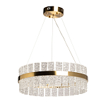 Люстра круглая золотого цвета с прозрачными рельефными стеклянными вставками Textured Glass Chandelier варинант исполнения - 2 | Loft Concept во Владивостоке