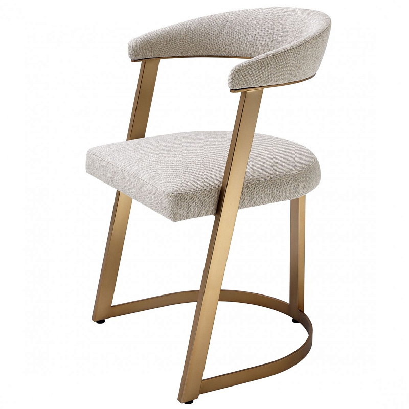 Стул Eichholtz Dining Chair Dexter Латунь Бежево-серый Стул Eichholtz Dining Chair Dexter Латунь Бежево-серый во Владивостоке | Loft Concept