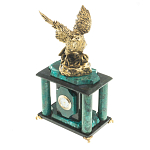 Часы настольные из натурального камня с декором в виде орла Eagle Stone Clock варинант исполнения - 6 | Loft Concept во Владивостоке