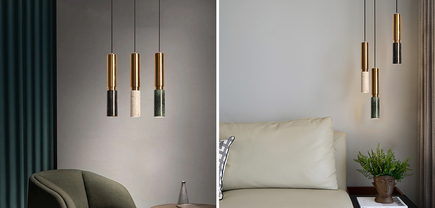 Светильник с цилиндрический плафоном Cylindrical Pendant Lamp Marble Светильник с цилиндрический плафоном Cylindrical Pendant Lamp Marble - Loft-Concept во Владивостоке